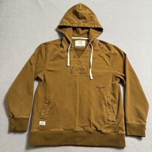 Kimes Ranch Hoodie Mens Large Brown Henley Pullover Western Ranch Work